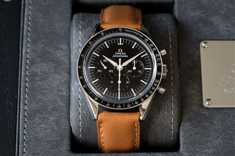 omega speedmaster leather|omega speedmaster with leather strap.